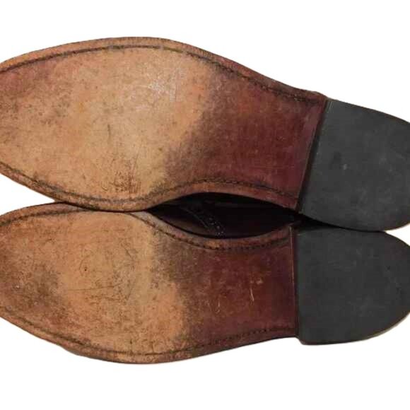 Keith Highlanders Leather Oxford Lace Up Burgandy Dress Shoes Men's Size 8 1/2 - Picture 12 of 12